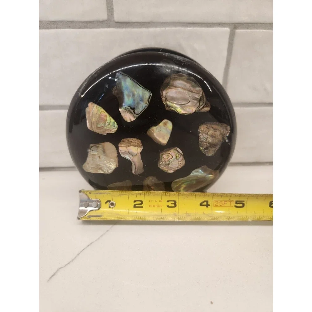 Black Lucite Abalone‎ Shell Napkin Letter Or Napkin Holder Unique Designs Lucite